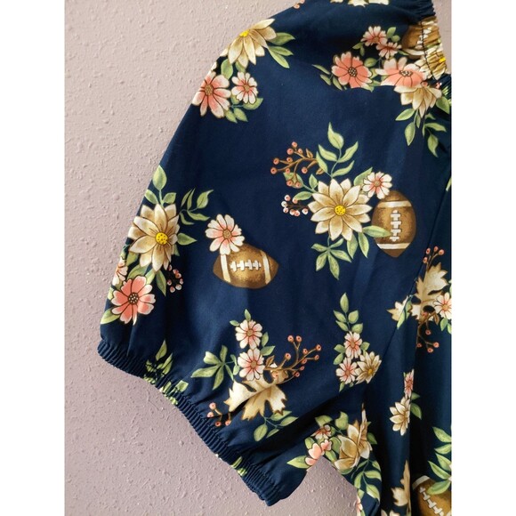 Zac Kids Girls Midnight Blue Floral Short Sleeve Smocked Dress Size 18(XXL) NWT - Picture 2 of 14